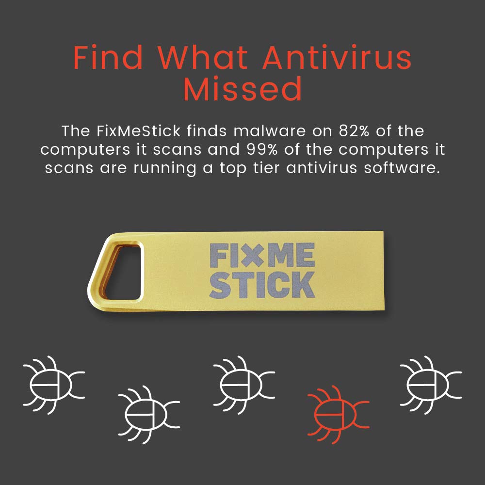 Fixmestick Gold Computer Virus Removal Stick For Windows Pcs   Unlimited Use On Up To 5 Laptops Or Desktops For 2 Years   Works